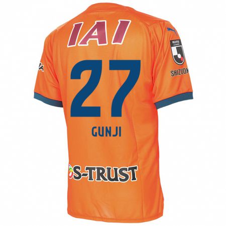 Kandiny Bambino Maglia Riku Gunji #27 Arancione Blu Kit Gara Home 2024/25 Maglietta