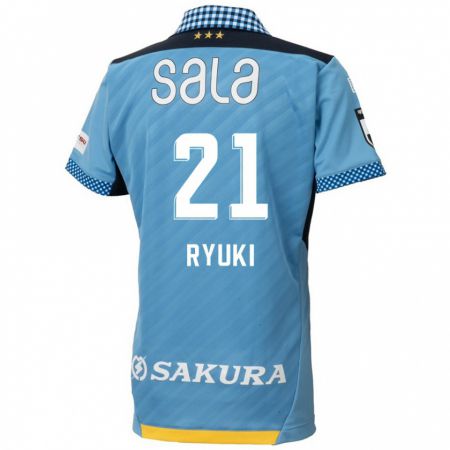 Kandiny Kinderen Ryuki Miura #21 Blauw Zwart Thuisshirt Thuistenue 2024/25 T-Shirt