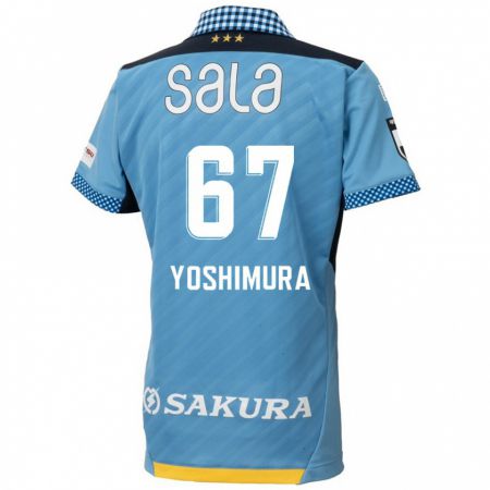 Kandiny Kinderen Ryusei Yoshimura #67 Blauw Zwart Thuisshirt Thuistenue 2024/25 T-Shirt België