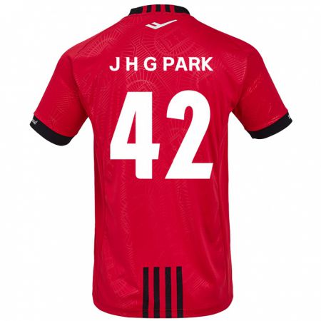 Kandiny Kinderen Jang Han-Gyeol Park #42 Rood Zwart Thuisshirt Thuistenue 2024/25 T-Shirt