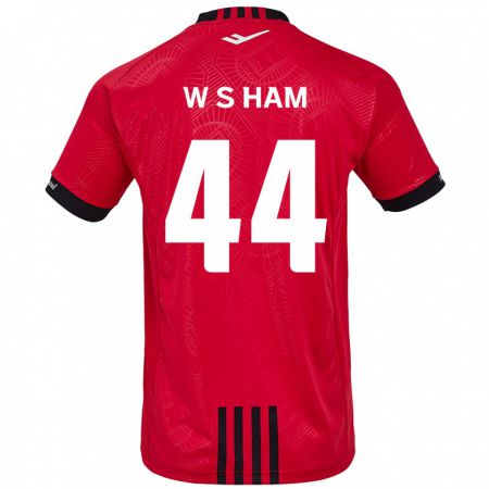 Kandiny Bambino Maglia Sun-Woo Ham #44 Rosso Nero Kit Gara Home 2024/25 Maglietta