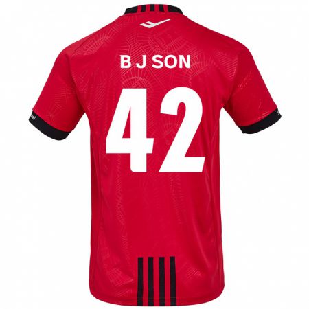 Kandiny Kinderen Jeong-Beom Son #42 Rood Zwart Thuisshirt Thuistenue 2024/25 T-Shirt