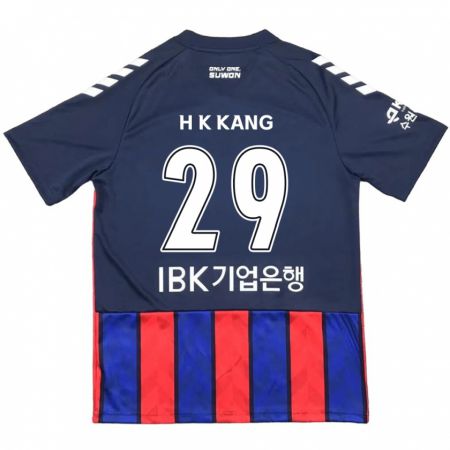 Kandiny Kinderen Kyo-Hun Kang #29 Blauw Rood Thuisshirt Thuistenue 2024/25 T-Shirt België