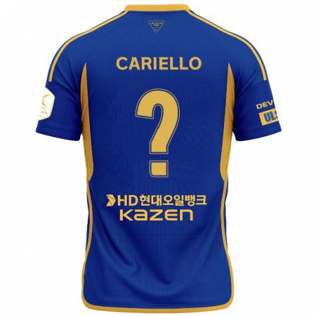 KandinyキッズYago Cariello#0青 黄ホームシャツ2024/25ジャージーユニフォーム