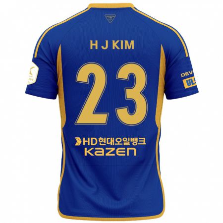 Kandiny Kinderen Ju-Hwan Kim #23 Blauw Geel Thuisshirt Thuistenue 2024/25 T-Shirt