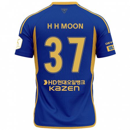 Kandiny Kinderen Hyeon-Ho Moon #37 Blauw Geel Thuisshirt Thuistenue 2024/25 T-Shirt