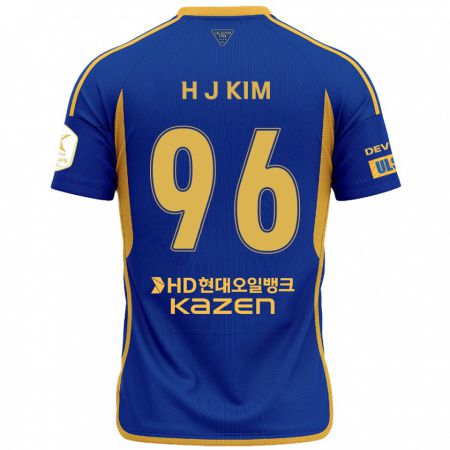 Kandiny Kinderen Ji-Hyun Kim #96 Blauw Geel Thuisshirt Thuistenue 2024/25 T-Shirt België