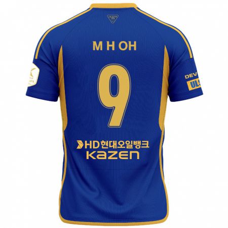 Kandiny Kinderen Hyun-Min Oh #9 Blauw Geel Thuisshirt Thuistenue 2024/25 T-Shirt België