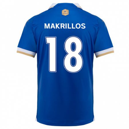 Kandiny Niño Camiseta Peter Makrillos #18 Azul Blanco 1ª Equipación 2024/25 La Camisa