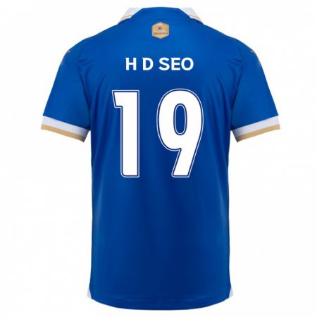 Kandiny Niño Camiseta Dong-Han Seo #19 Azul Blanco 1ª Equipación 2024/25 La Camisa