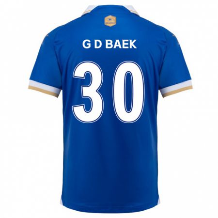 Kandiny Niño Camiseta Dong-Gyu Baek #30 Azul Blanco 1ª Equipación 2024/25 La Camisa