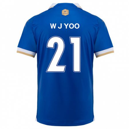 KandinyキッズJin-Wook Yoo#21ブルーホワイトホームシャツ2024/25ジャージーユニフォーム