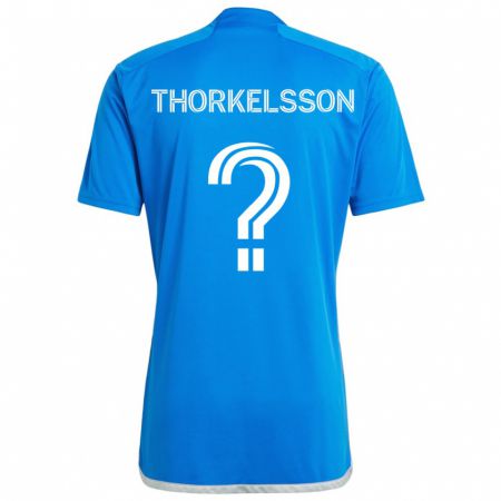 Kandiny Niño Camiseta Róbert Orri Thorkelsson #0 Azul Blanco 1ª Equipación 2024/25 La Camisa