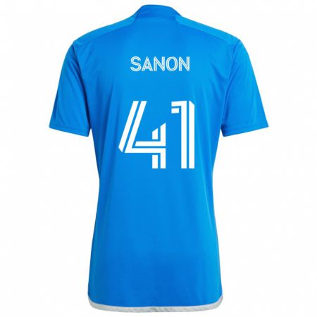 Kandiny Bambino Maglia Jérémy Sanon #41 Blu Bianco Kit Gara Home 2024/25 Maglietta