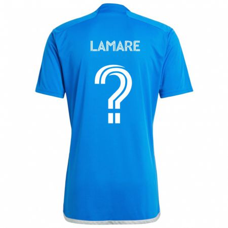 Kandiny Niño Camiseta Samuel Lamare #0 Azul Blanco 1ª Equipación 2024/25 La Camisa