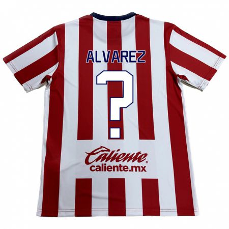 Kandiny Bambino Maglia Sergio Álvarez #0 Rosso Bianco Kit Gara Home 2024/25 Maglietta