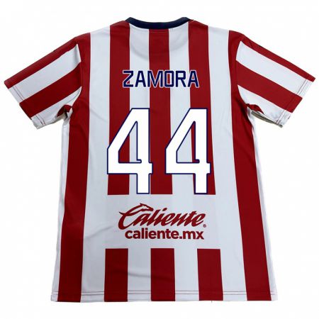 Kandiny Bambino Maglia Saúl Zamora #44 Rosso Bianco Kit Gara Home 2024/25 Maglietta