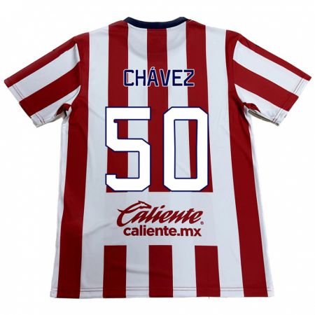 Kandiny Kinderen Mateo Chávez #50 Rood Wit Thuisshirt Thuistenue 2024/25 T-Shirt