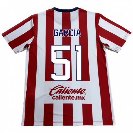 Kandiny Kinderen Eduardo García #51 Rood Wit Thuisshirt Thuistenue 2024/25 T-Shirt