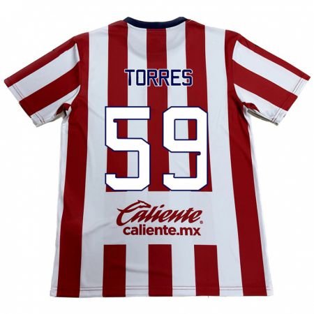 Kandiny Bambino Maglia Christian Torres #59 Rosso Bianco Kit Gara Home 2024/25 Maglietta