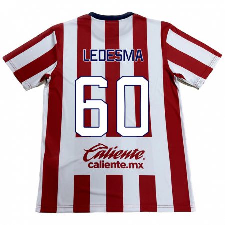 Kandiny Bambino Maglia Luis Ledesma #60 Rosso Bianco Kit Gara Home 2024/25 Maglietta