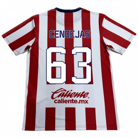 Kandiny Bambino Maglia Matías Cendejas #63 Rosso Bianco Kit Gara Home 2024/25 Maglietta