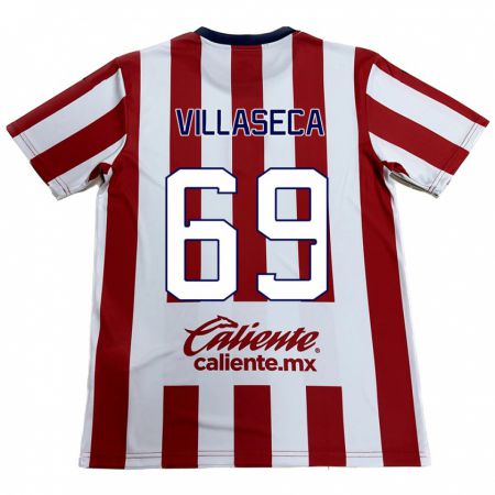 Kandiny Kinderen Daniel Villaseca #69 Rood Wit Thuisshirt Thuistenue 2024/25 T-Shirt België