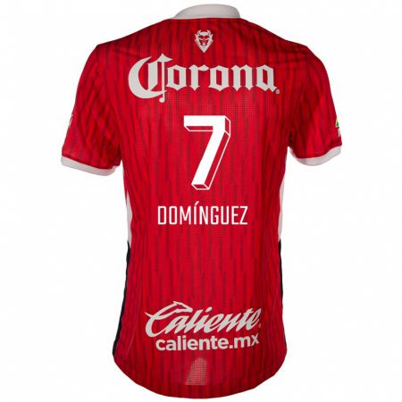 Kandiny Kinderen Juan Domínguez #7 Rood Wit Thuisshirt Thuistenue 2024/25 T-Shirt