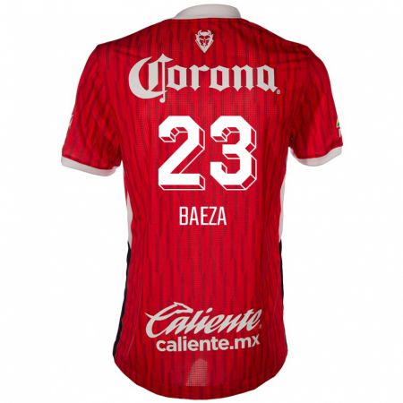 Kandiny Niño Camiseta Claudio Baeza #23 Rojo Blanco 1ª Equipación 2024/25 La Camisa México