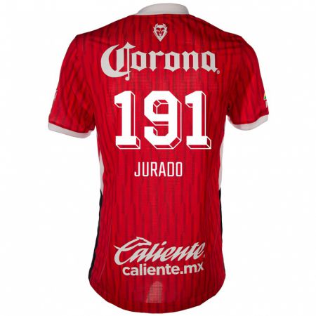 Kandiny Niño Camiseta Pablo Jurado #191 Rojo Blanco 1ª Equipación 2024/25 La Camisa México