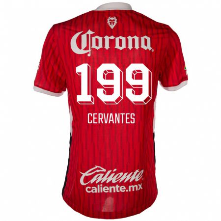 Kandiny Niño Camiseta Axel Cervantes #199 Rojo Blanco 1ª Equipación 2024/25 La Camisa México