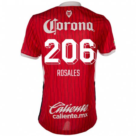 Kandiny Niño Camiseta Santiago Rosales #206 Rojo Blanco 1ª Equipación 2024/25 La Camisa México