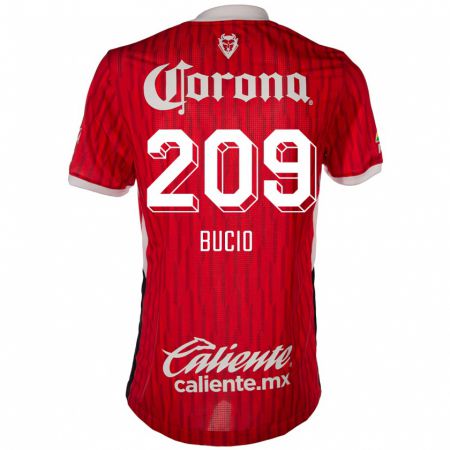 KandinyキッズSebastián Bucio#209赤白ホームシャツ2024/25ジャージーユニフォーム