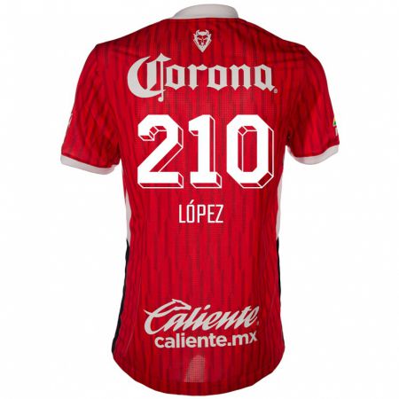 Kandiny Niño Camiseta Juan López #210 Rojo Blanco 1ª Equipación 2024/25 La Camisa México