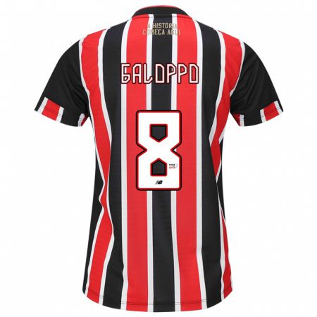 Kandiny Bambino Maglia Giuliano Galoppo #8 Nero Rosso Bianco Kit Gara Away 2024/25 Maglietta