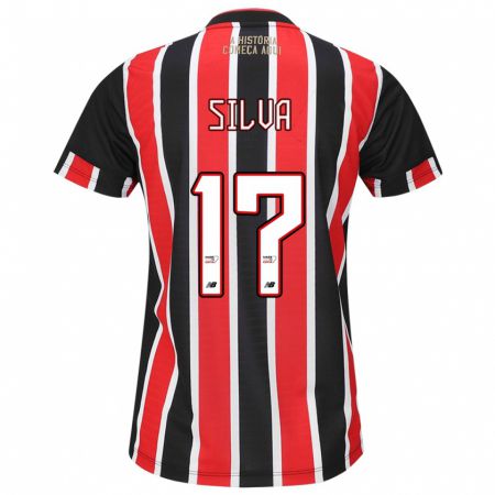 Kandiny Bambino Maglia André Silva #17 Nero Rosso Bianco Kit Gara Away 2024/25 Maglietta