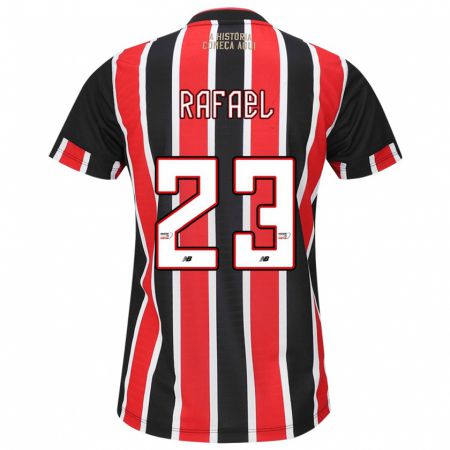 Kandiny Bambino Maglia Rafael #23 Nero Rosso Bianco Kit Gara Away 2024/25 Maglietta