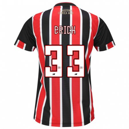 Kandiny Niño Camiseta Erick #33 Negro Rojo Blanco 2ª Equipación 2024/25 La Camisa México