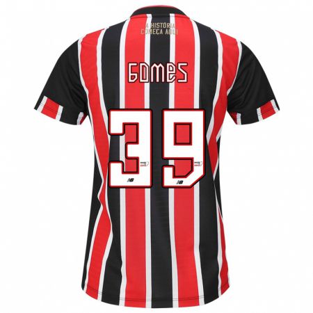 Kandiny Niño Camiseta William Gomes #39 Negro Rojo Blanco 2ª Equipación 2024/25 La Camisa México