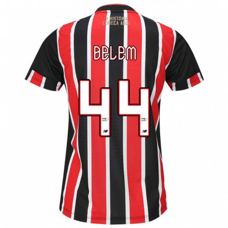 Kandiny Bambino Maglia Matheus Belém #44 Nero Rosso Bianco Kit Gara Away 2024/25 Maglietta