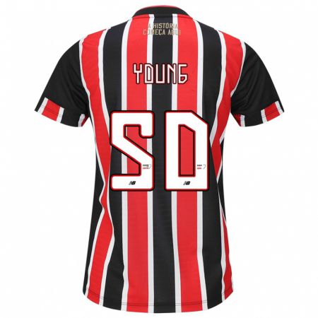 Kandiny Bambino Maglia Young #50 Nero Rosso Bianco Kit Gara Away 2024/25 Maglietta