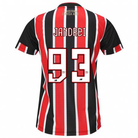 Kandiny Bambino Maglia Jandrei #93 Nero Rosso Bianco Kit Gara Away 2024/25 Maglietta