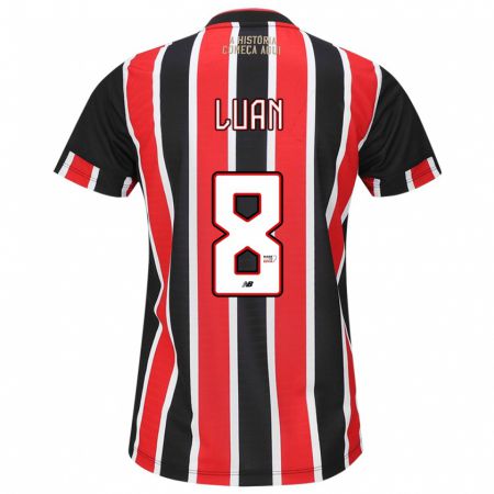 Kandiny Niño Camiseta Luan #8 Negro Rojo Blanco 2ª Equipación 2024/25 La Camisa México