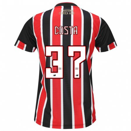 Kandiny Kinderen Talles Costa #37 Zwart Rood Wit Uitshirt Uittenue 2024/25 T-Shirt België