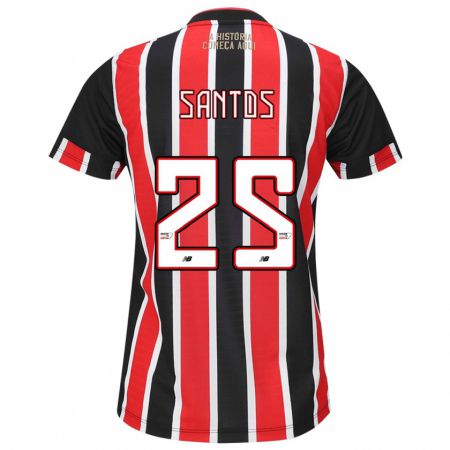 Kandiny Bambino Maglia Mariana Santos #25 Nero Rosso Bianco Kit Gara Away 2024/25 Maglietta