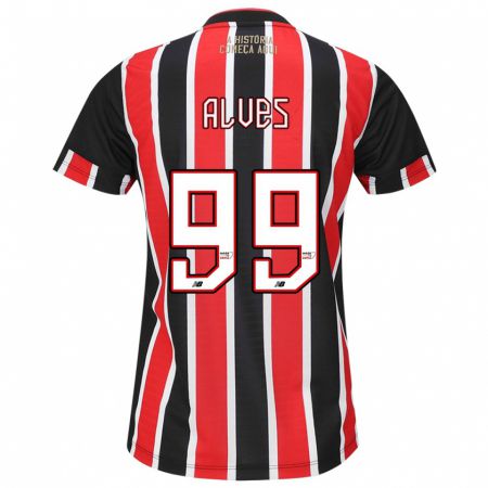 Kandiny Bambino Maglia Letícia Alves #99 Nero Rosso Bianco Kit Gara Away 2024/25 Maglietta