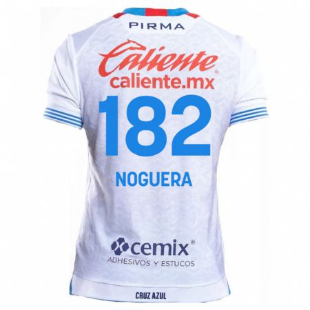 Kandiny Niño Camiseta Heldrich Noguera #182 Blanco Azul 2ª Equipación 2024/25 La Camisa