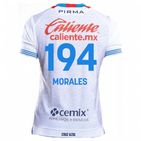 Kandiny Niño Camiseta Amaury Morales #194 Blanco Azul 2ª Equipación 2024/25 La Camisa México