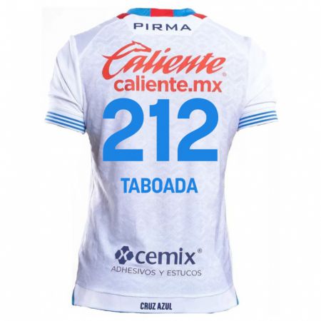 Kandiny Bambino Maglia Víctor Taboada #212 Bianco Blu Kit Gara Away 2024/25 Maglietta