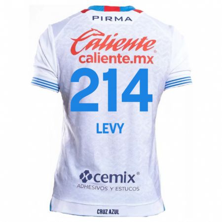 Kandiny Bambino Maglia Mateo Levy #214 Bianco Blu Kit Gara Away 2024/25 Maglietta